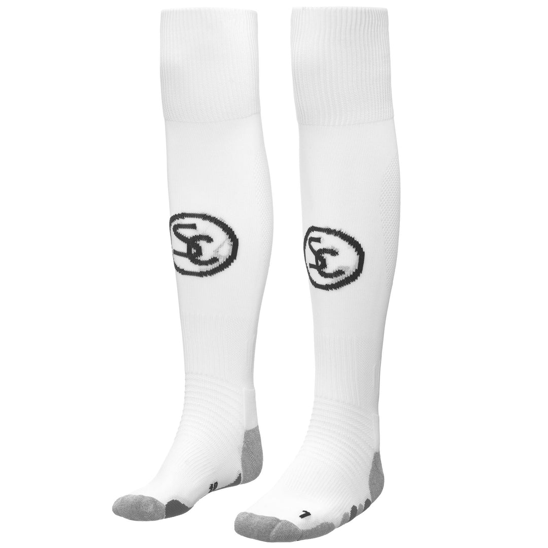 White Men's Knee High Sports Socks with Cushioning 01