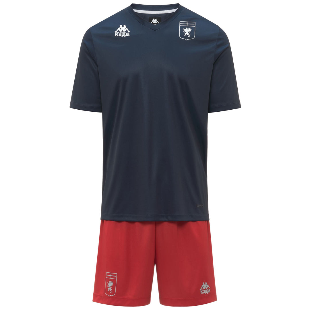 Ensemble de sport de football Genoa bleu pour homme avec taille élastique 01