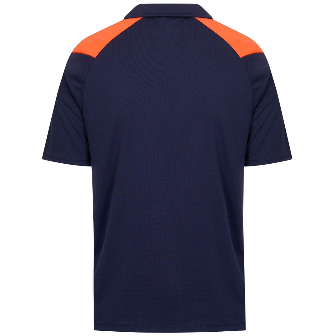 Polo de football bleu pour homme, coupe ajustée, en tissu texturé recyclé main