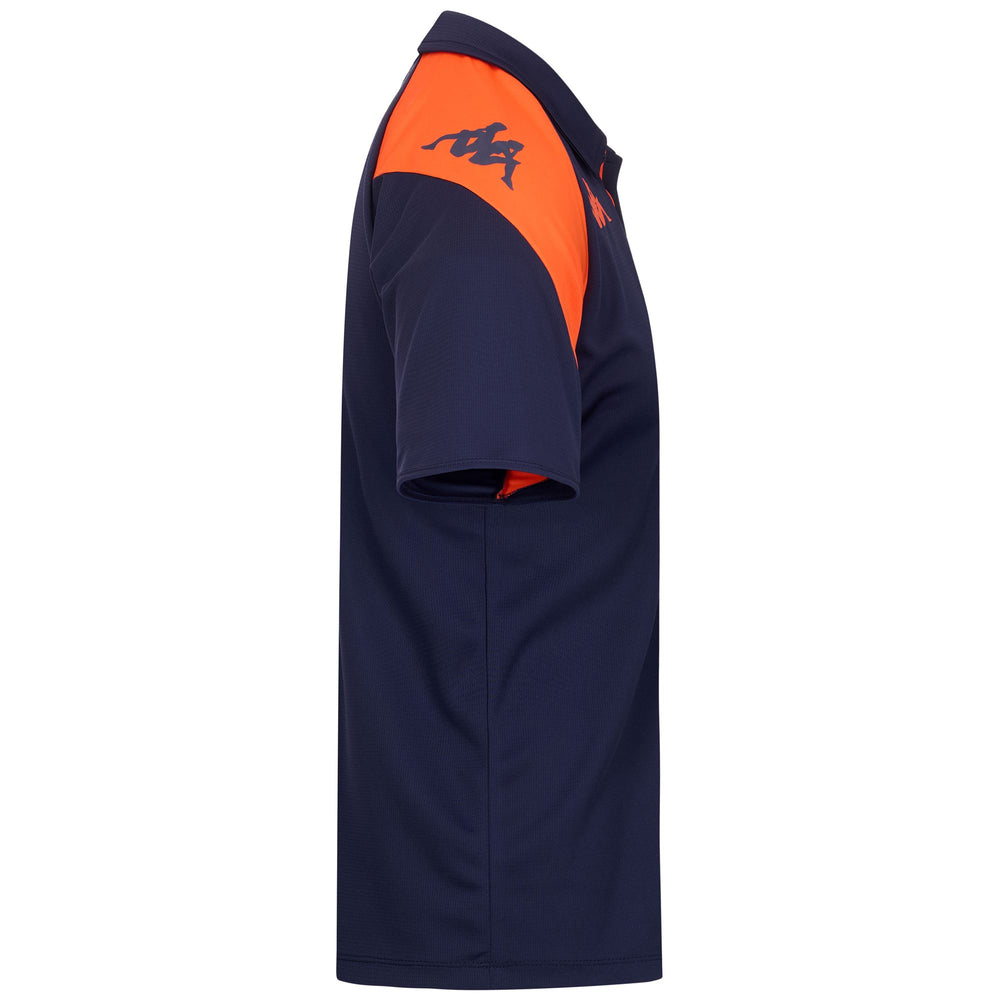 Polo de football bleu pour homme, coupe ajustée, en tissu texturé recyclé 02