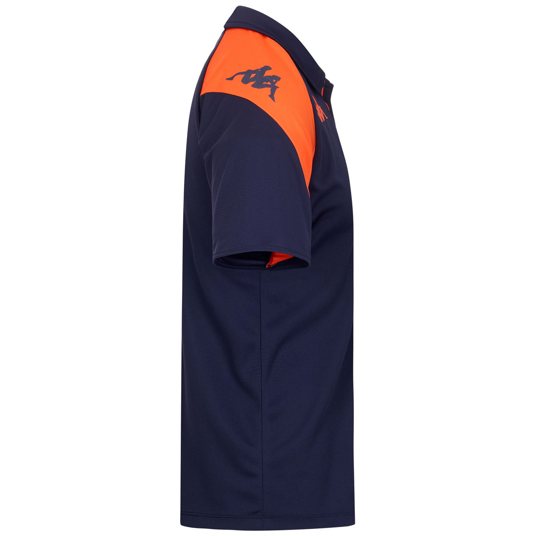 Polo de football bleu pour homme, coupe ajustée, en tissu texturé recyclé main