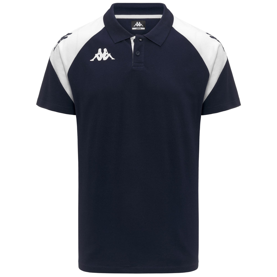 Polo azul de algodón Slim Fit para hombre de fútbol 01