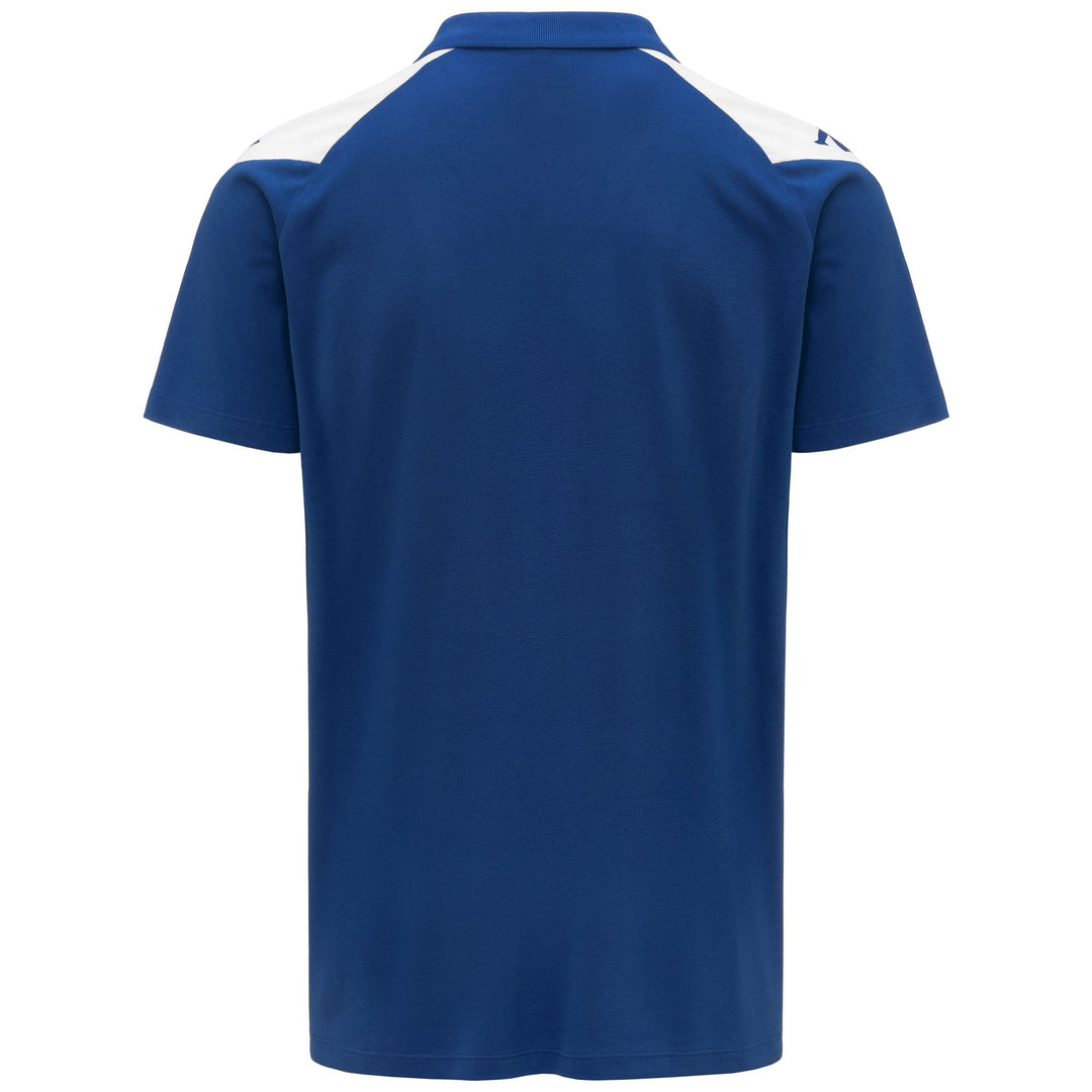 Polo slim fit da uomo blu zaffiro con colletto a coste main