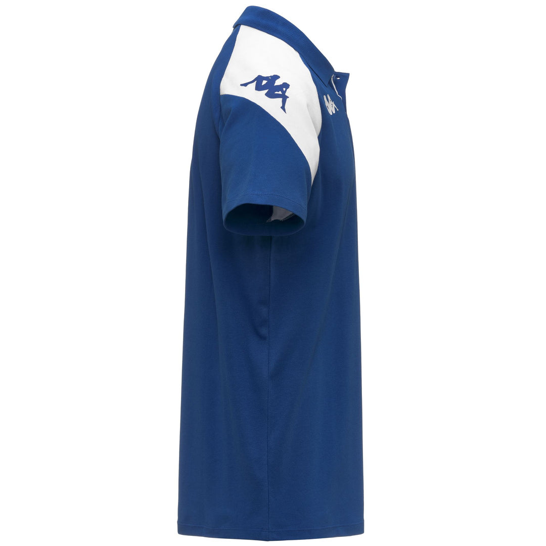 Polo slim fit da uomo blu zaffiro con colletto a coste main