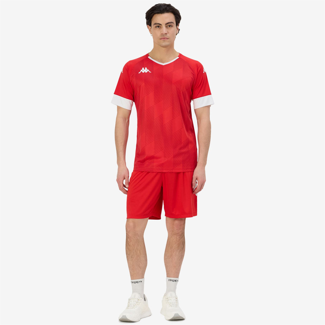 Red Men's Slim Fit Soccer Shirt in Interlock Fabric 01