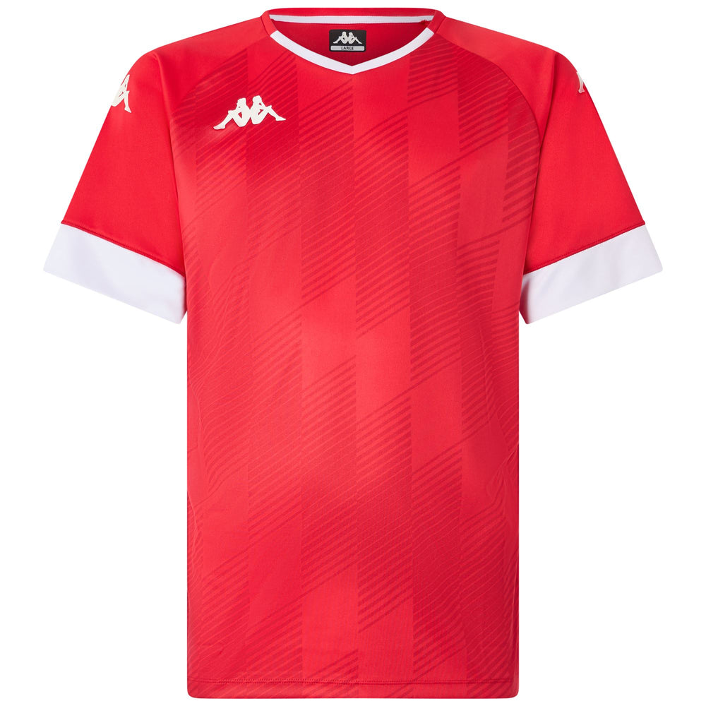 Red Men's Slim Fit Soccer Shirt in Interlock Fabric 02