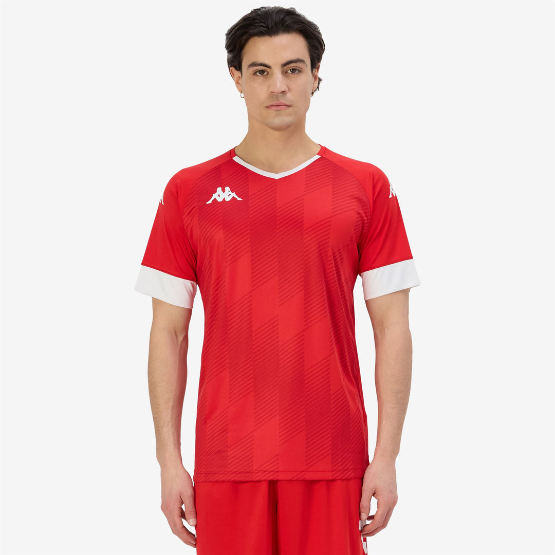 Red Men's Slim Fit Soccer Shirt in Interlock Fabric main