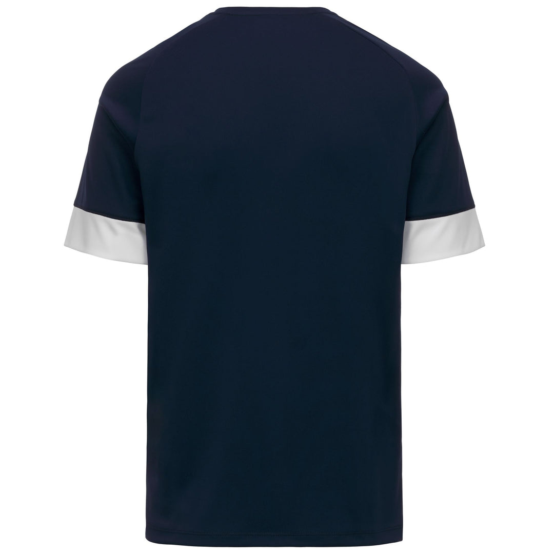 Maillot de football bleu pour homme, coupe ajustée, en tissu interlock main