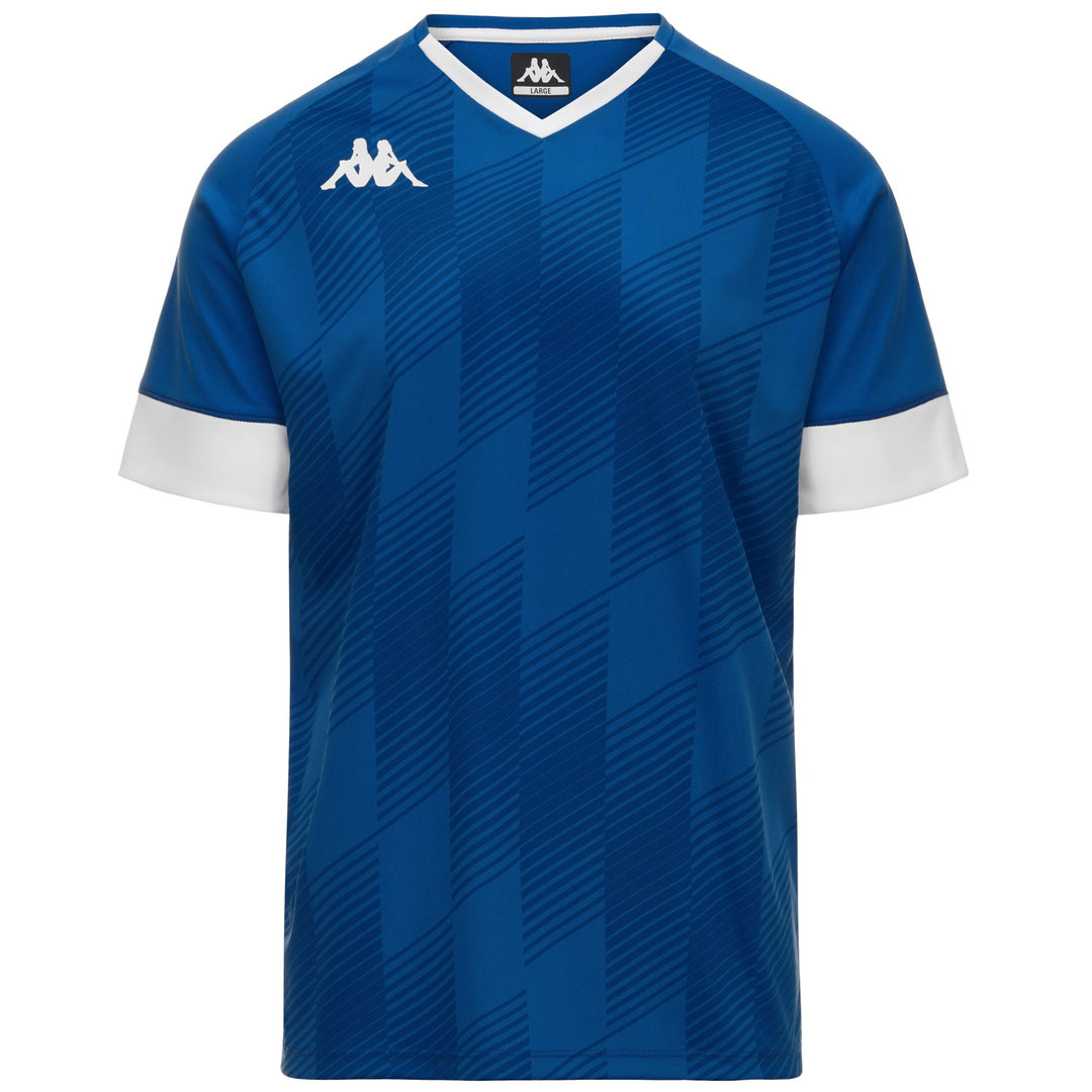 Blue Men's Slim Fit Soccer Shirt in Interlock Fabric 01