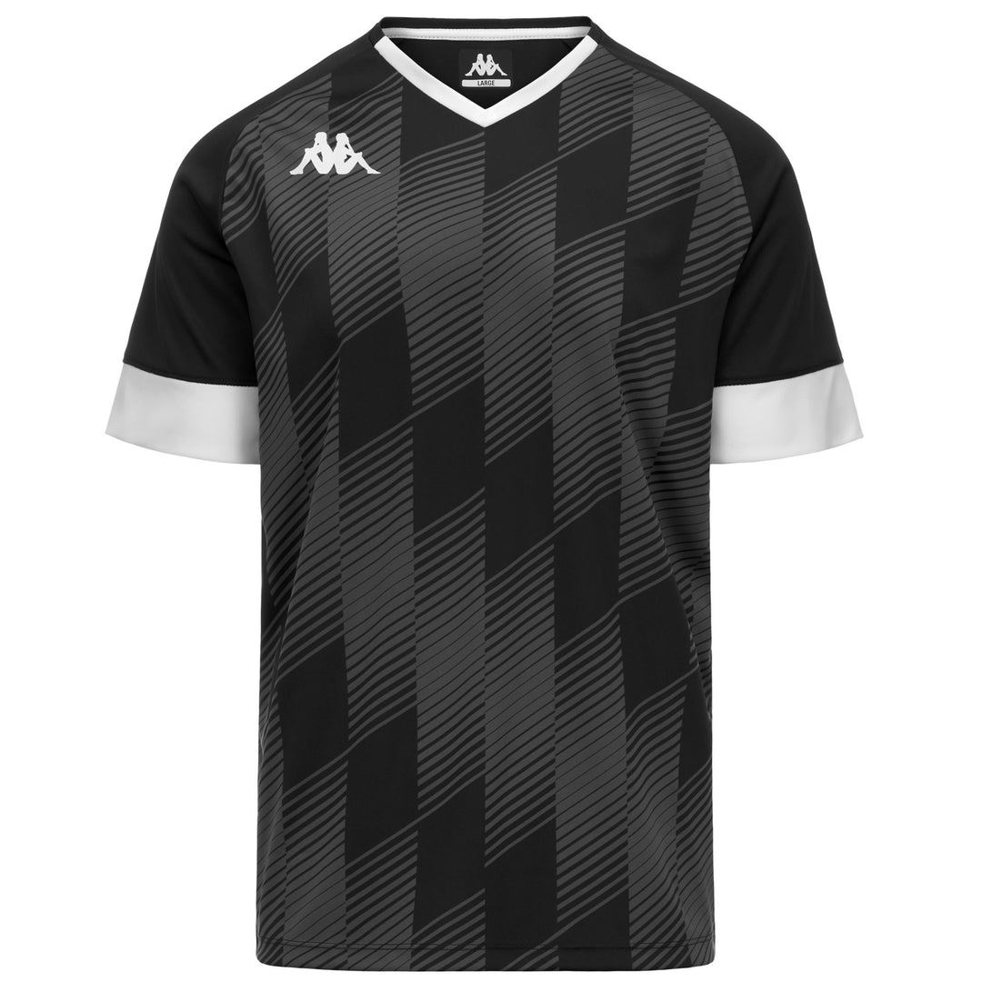 Camiseta de fútbol negra de corte ajustado para hombre en tejido interlock. 01