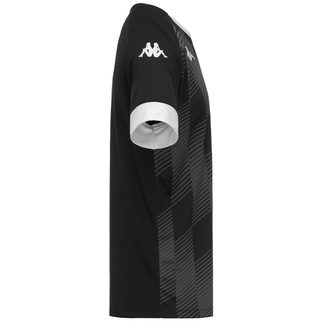 Maillot de football noir pour homme, coupe ajustée, en tissu interlock main