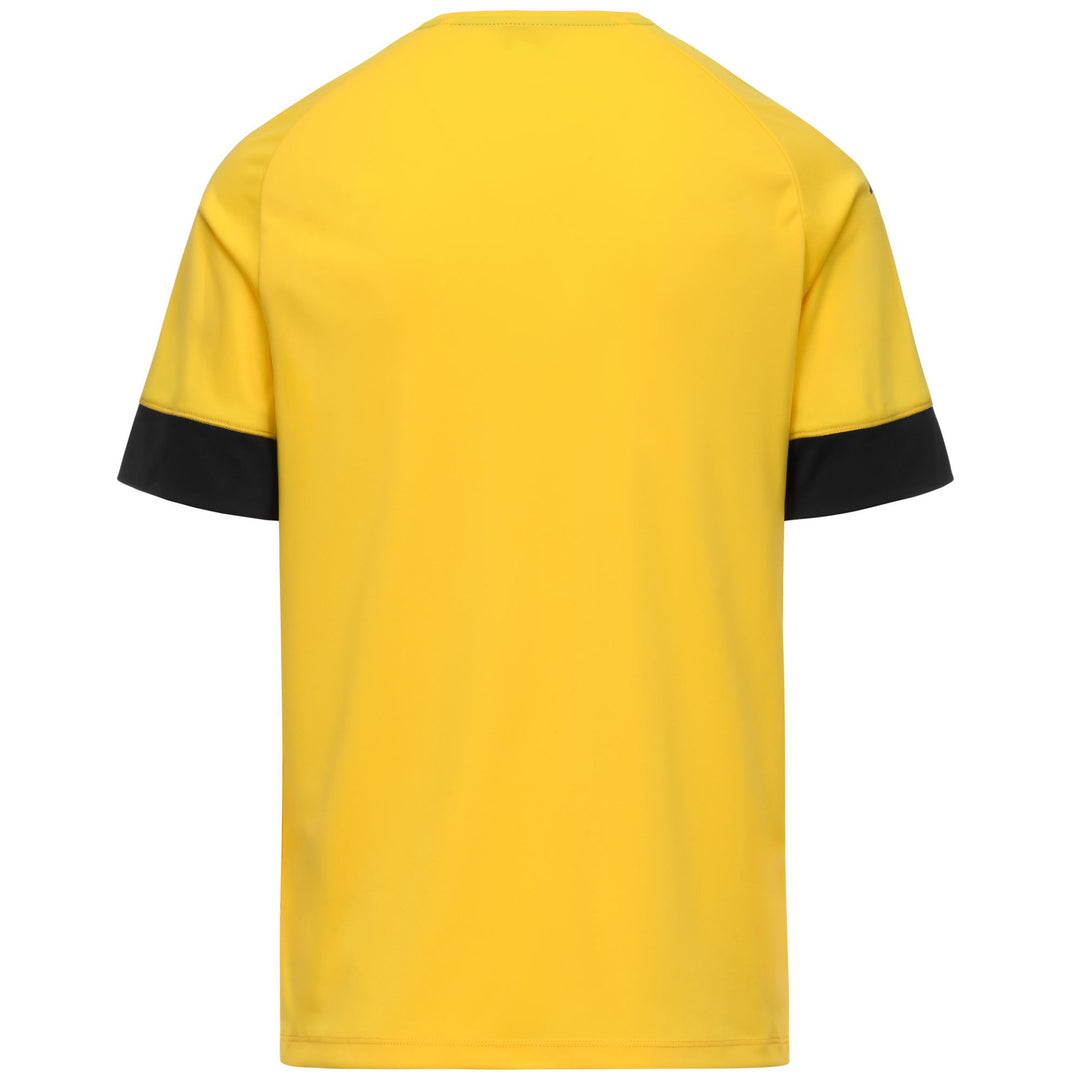 Maillot de football jaune pour homme, coupe ajustée, en tissu interlock main