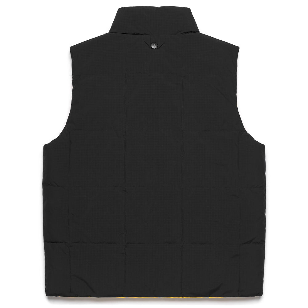 Chaqueta acolhado reversible con bolsillos para hombre, color negro y amarillo 02