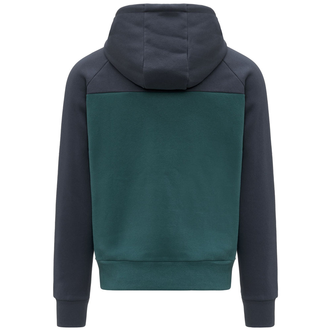 Chaqueta con capucha de polar verde para hombre con detalles en contraste main