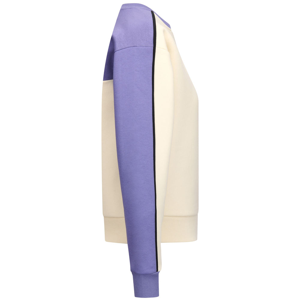 White Women's Oversized Fleece Jumper with Logo and Contrast Details 02