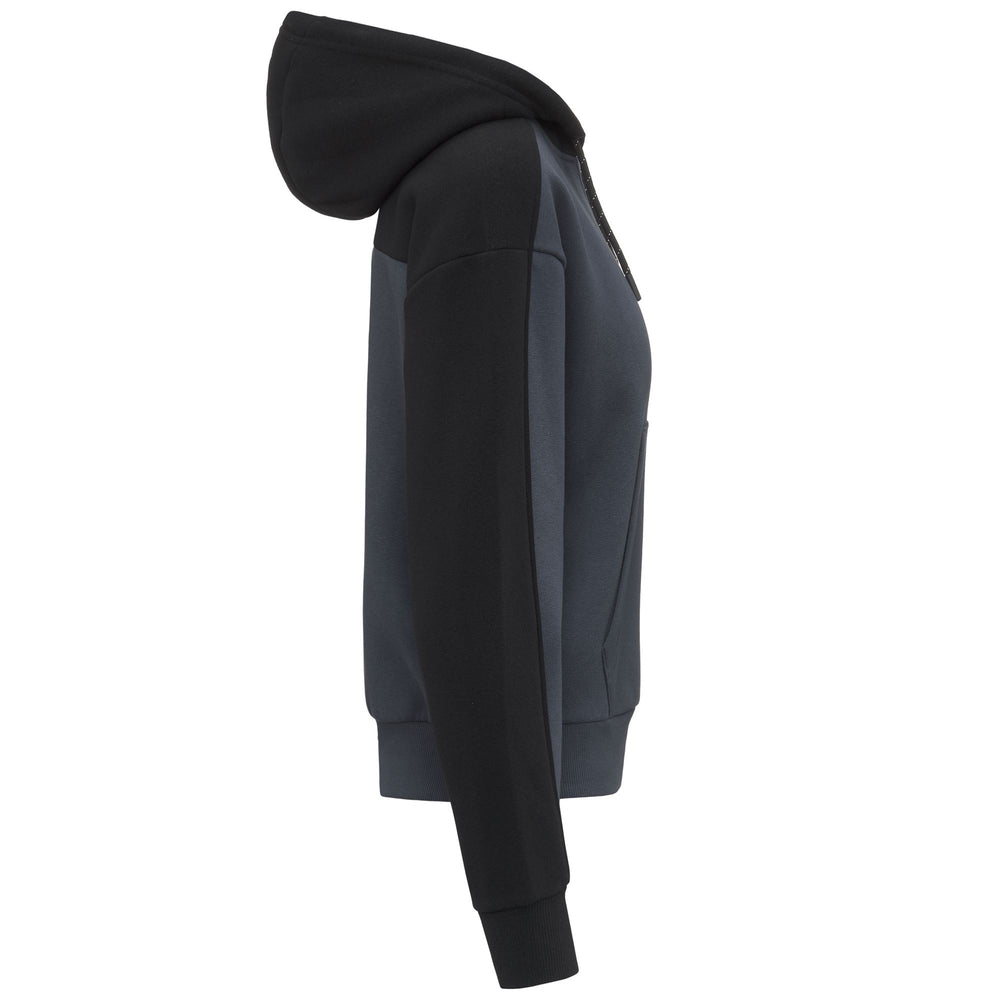 Grey Women's Fleece Hoodie Jacket with Contrast Details 02