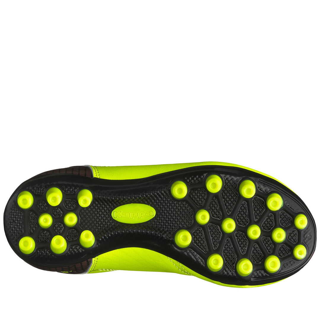 Scarpe da calcio basse verdi e nere per bambini adatte a terreni sintetici main