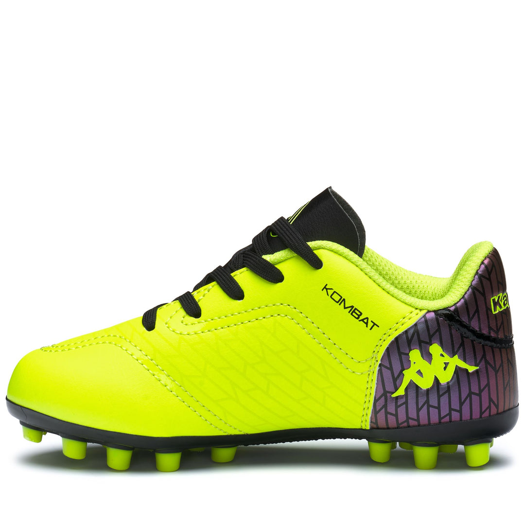 Scarpe da calcio basse verdi e nere per bambini adatte a terreni sintetici main