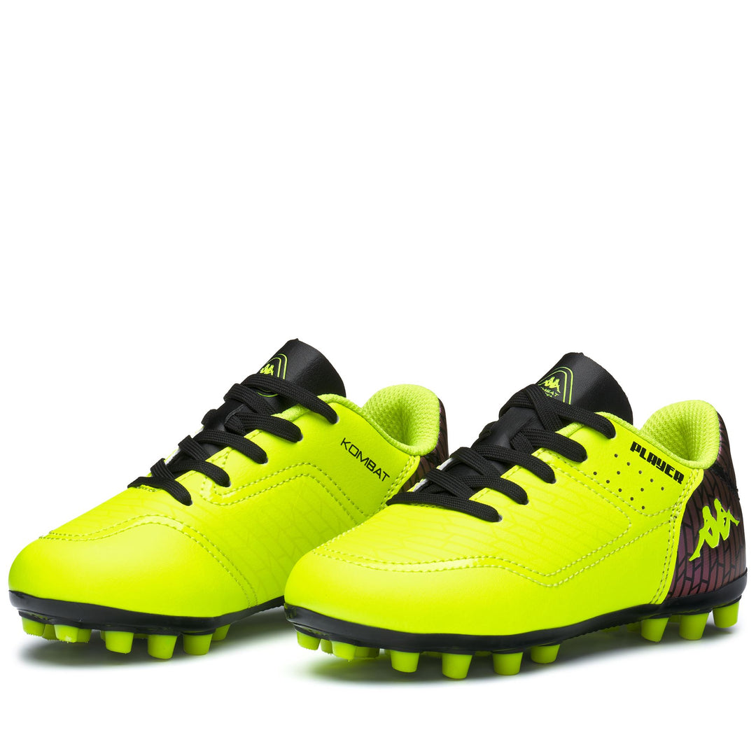 Neon yellow and black Boy's Low Cut Soccer Shoes 01