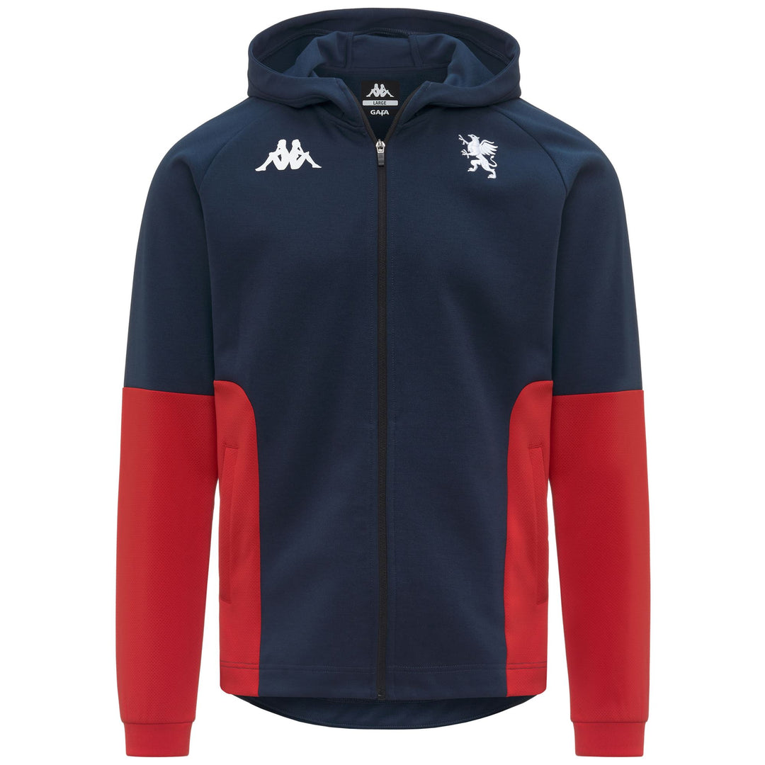 Sweat à capuche d'entraînement Genoa Football bleu pour homme, coupe ajustée 01
