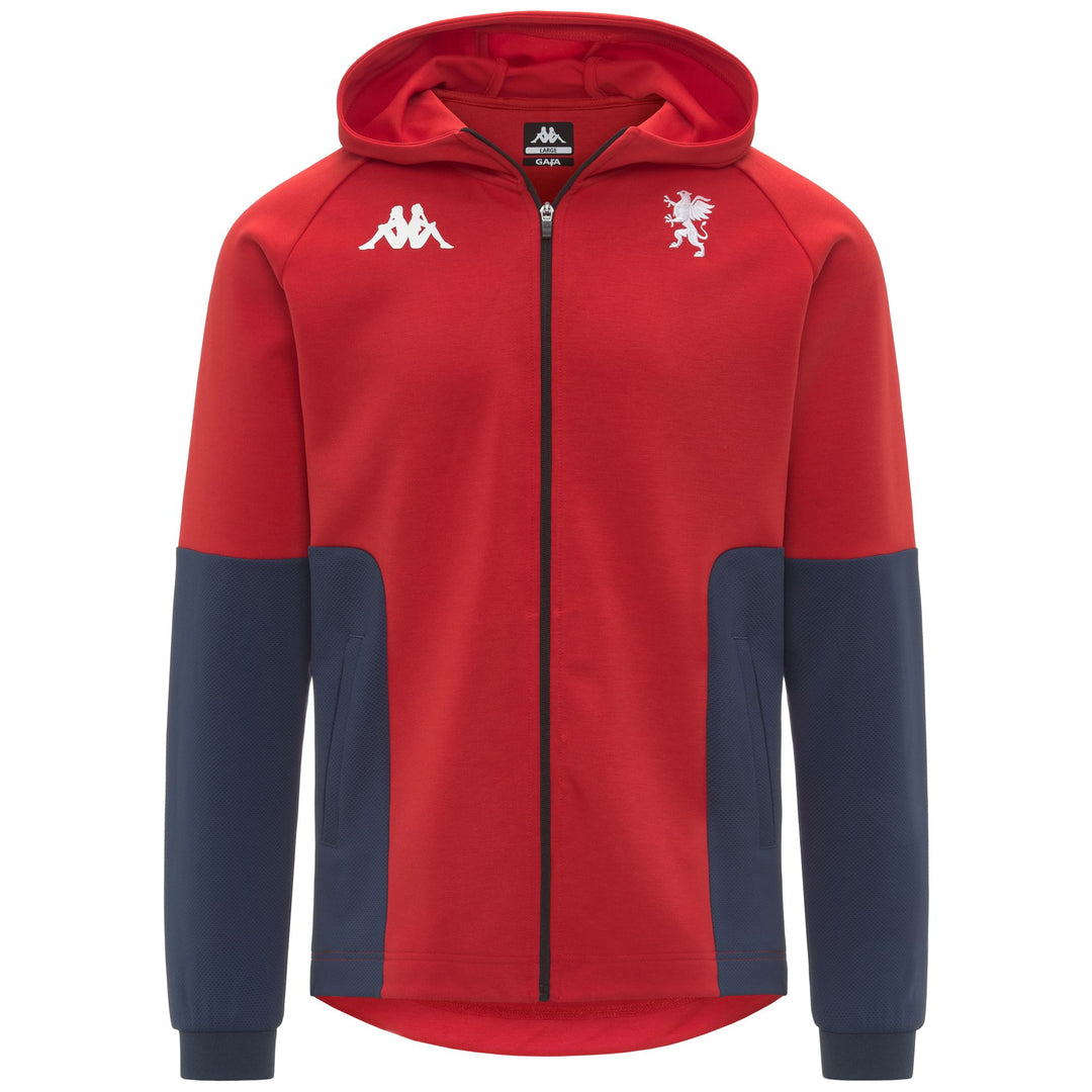 Red Men's Fleece Jacket with Team Logo and Slim Fit 01