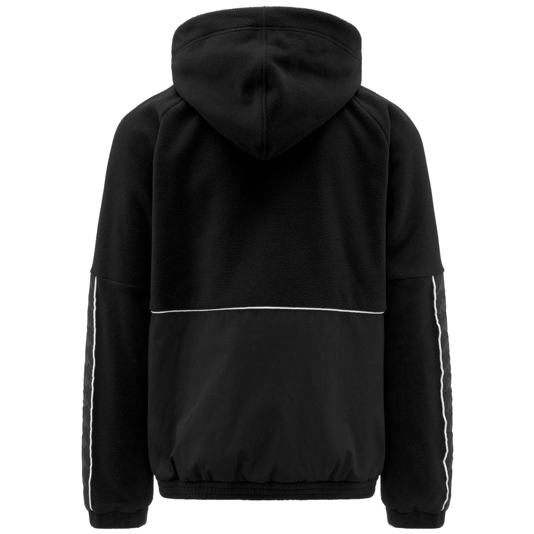 Black and White Men's Fleece Hoodie with Half Zip main