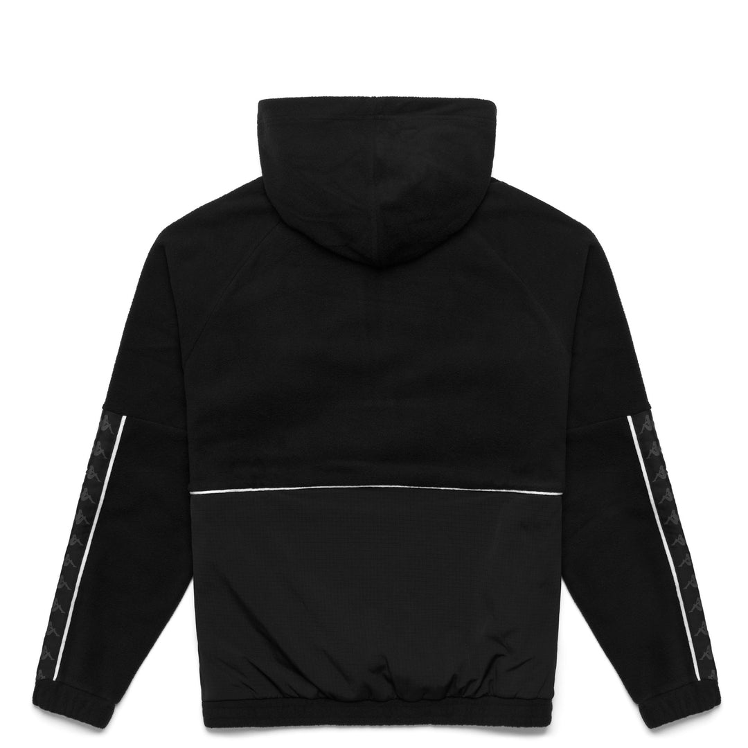 Black and White Men's Fleece Hoodie with Half Zip main