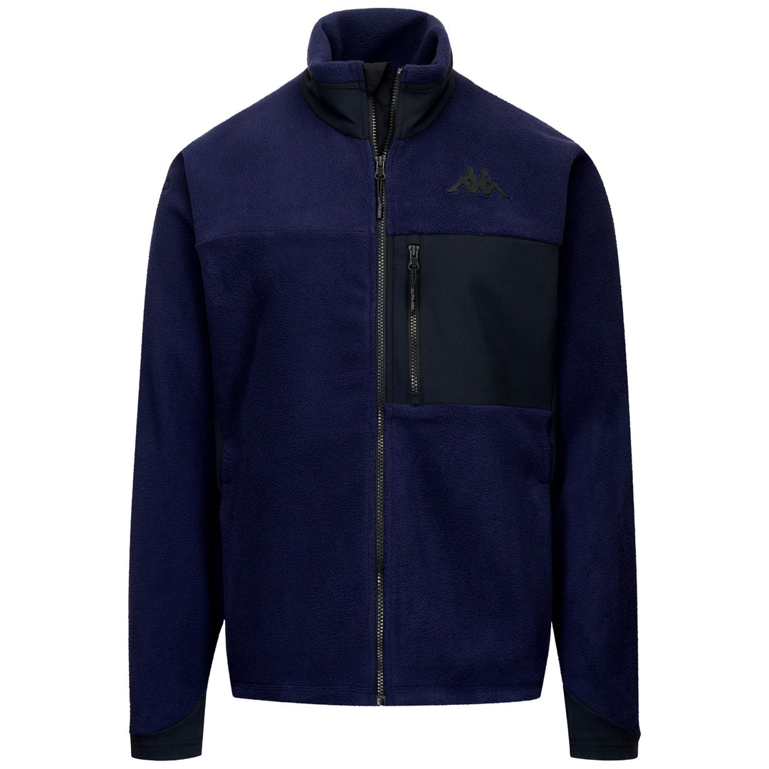 Blue Men's Fleece Jacket with Zip Pockets and Slim Fit 01