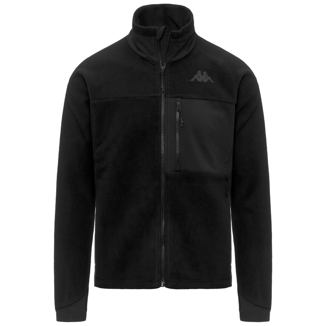 Chaqueta polar negra para hombre con bolsillos con cremallera 01