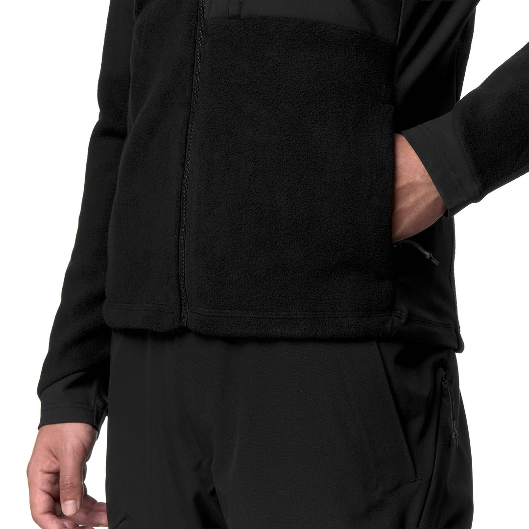 Black Men's Slim Fit Ski Fleece with Zippered Pockets main