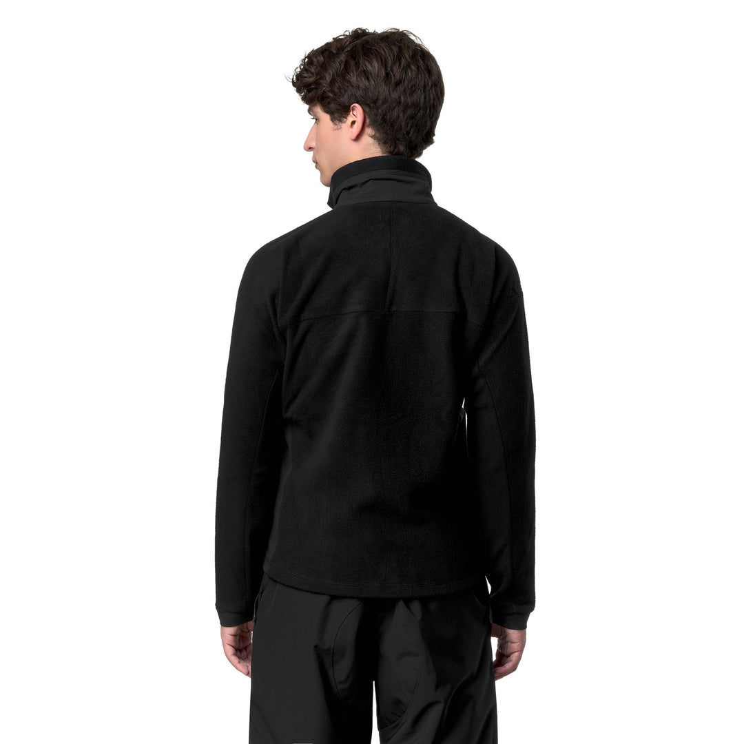 Black Men's Slim Fit Ski Fleece with Zippered Pockets main