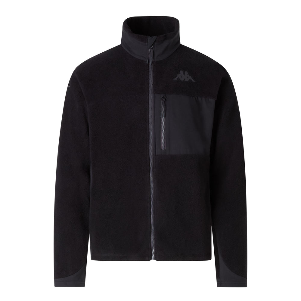 Black Men's Slim Fit Ski Fleece with Zippered Pockets 02