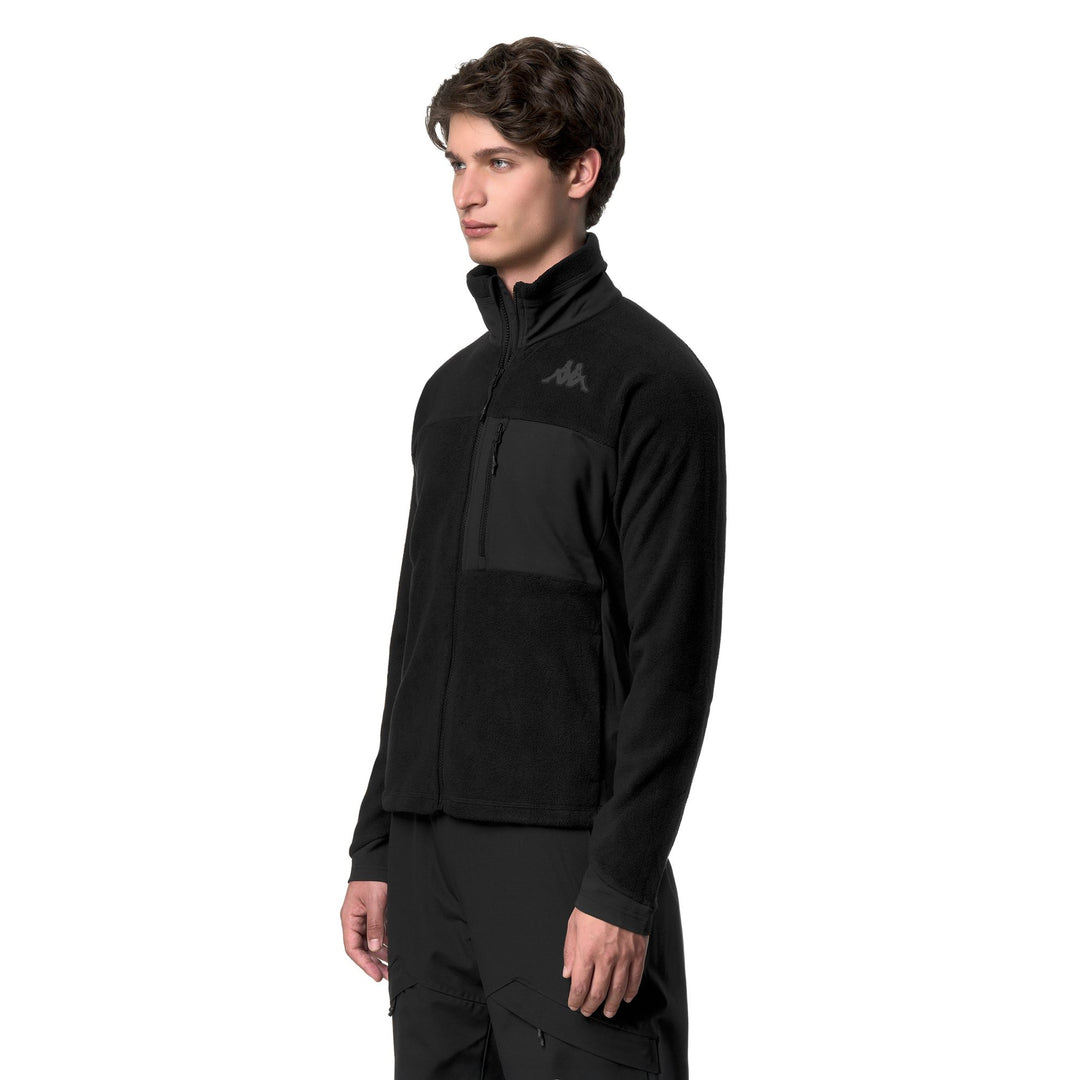 Black Men's Slim Fit Ski Fleece with Zippered Pockets main
