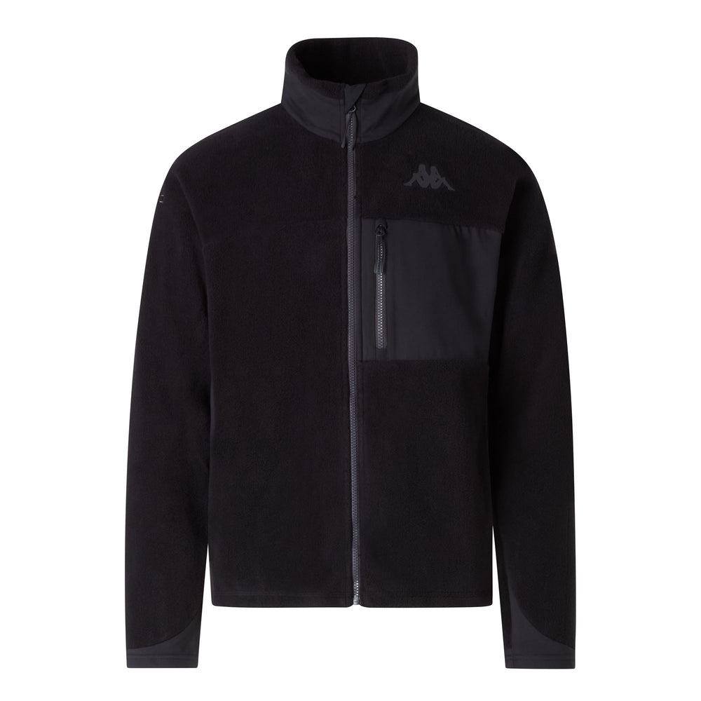 Black Men's Slim Fit Ski Fleece with Zippered Pockets 02