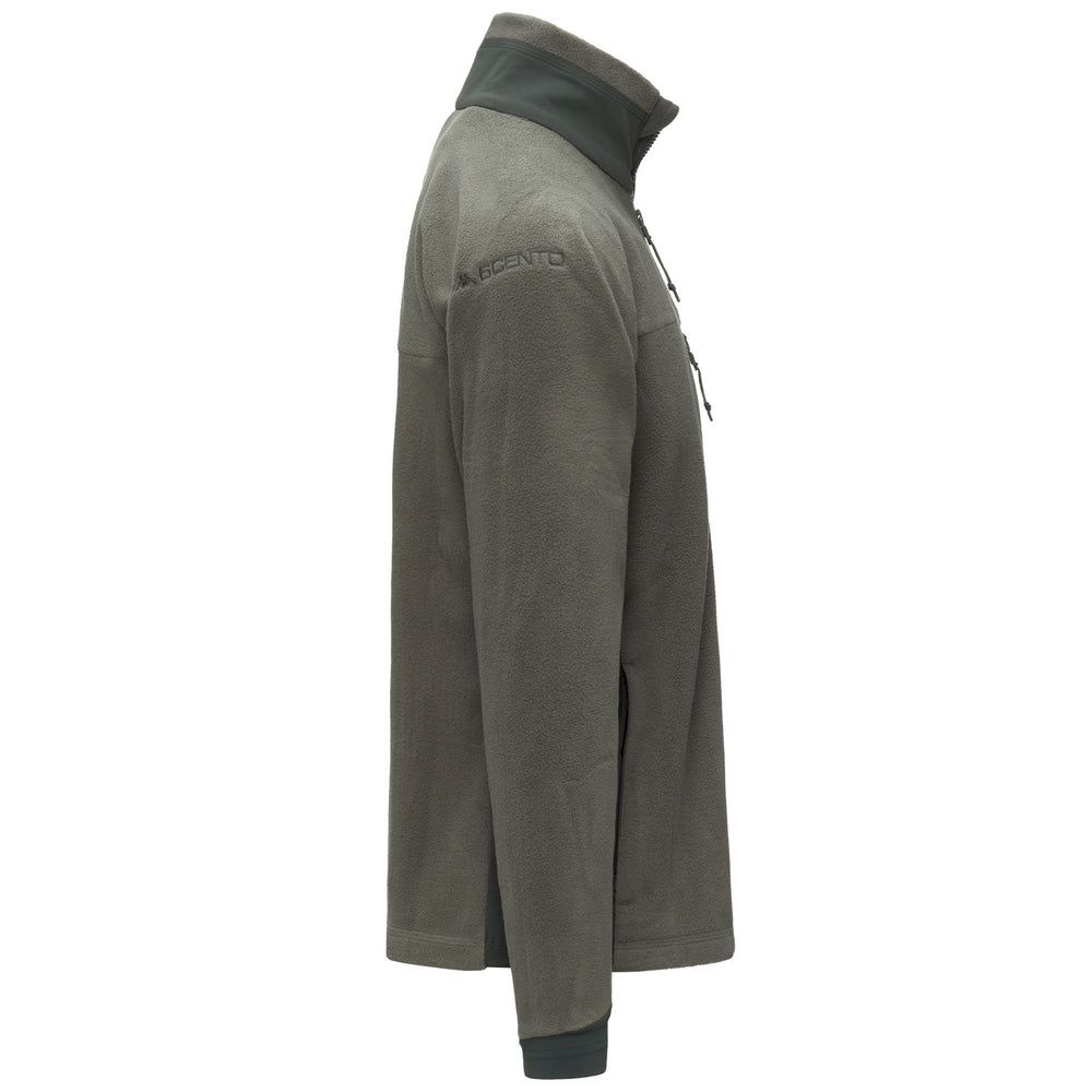 Chaqueta polar verde oscuro para hombre con cremallera completa y bolsillos 02