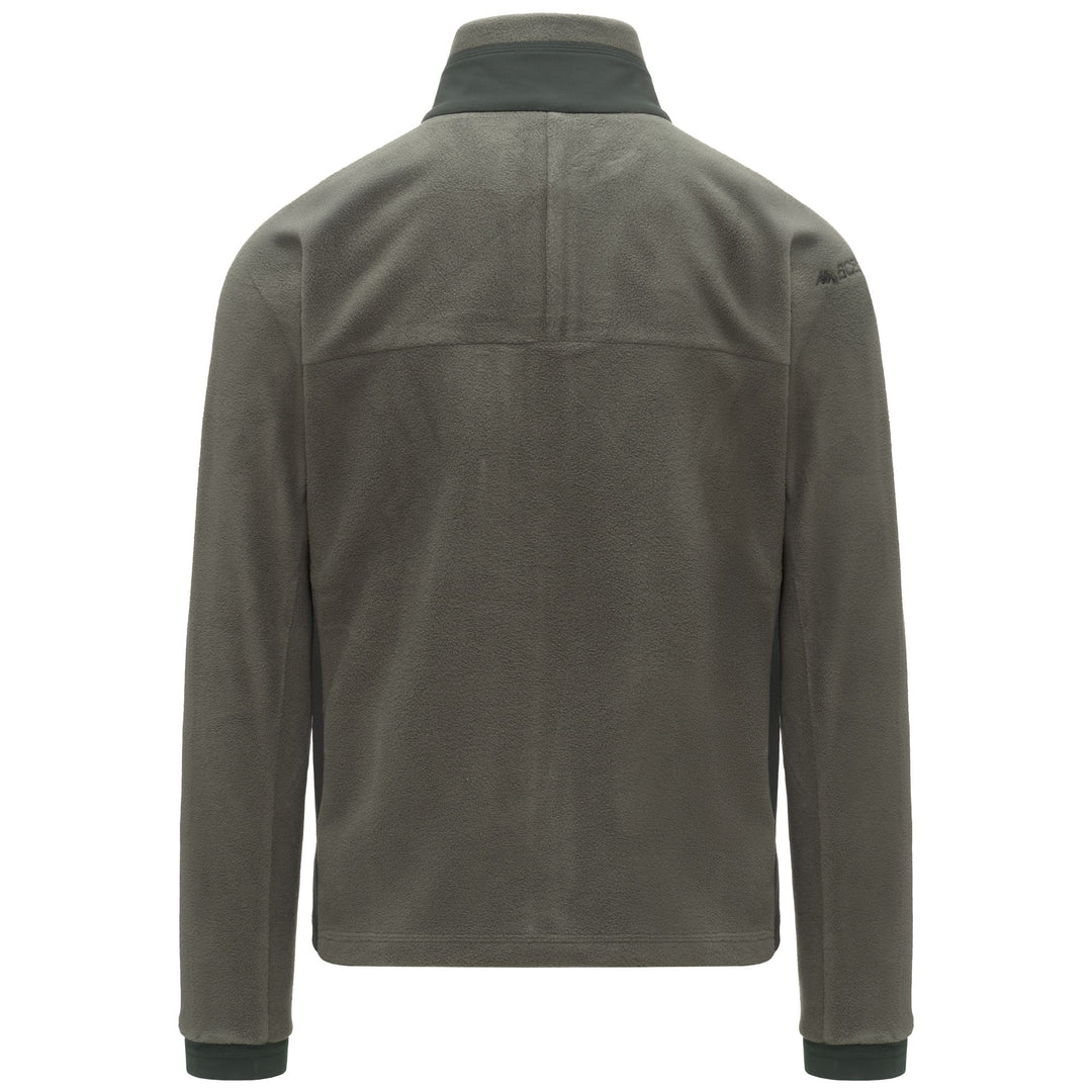 Chaqueta polar verde oscuro para hombre con cremallera completa y bolsillos main