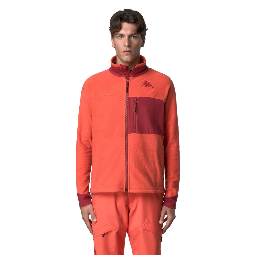 Orange Men's Slim Fit Fleece Jacket for Skiing | Kappa