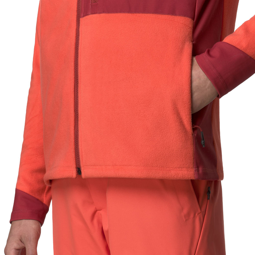 Giacca in pile arancione slim fit da uomo per lo sci main