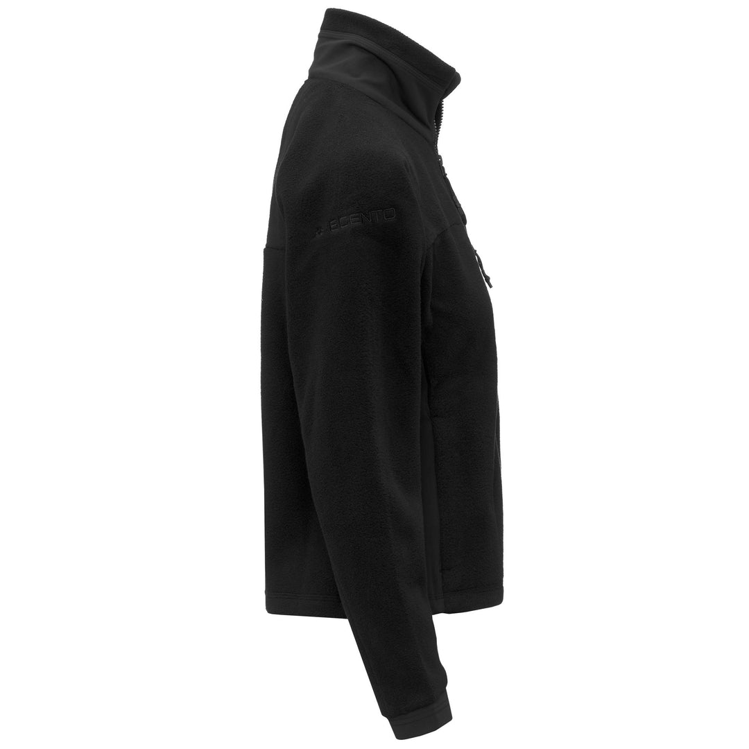 Giacca in pile nera da donna con cerniera e tasche laterali main