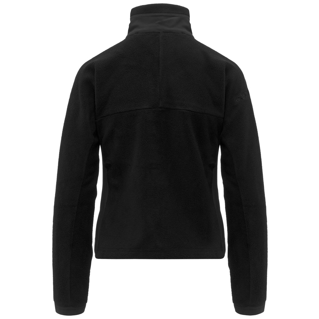 Giacca in pile nera da donna con cerniera e tasche laterali main