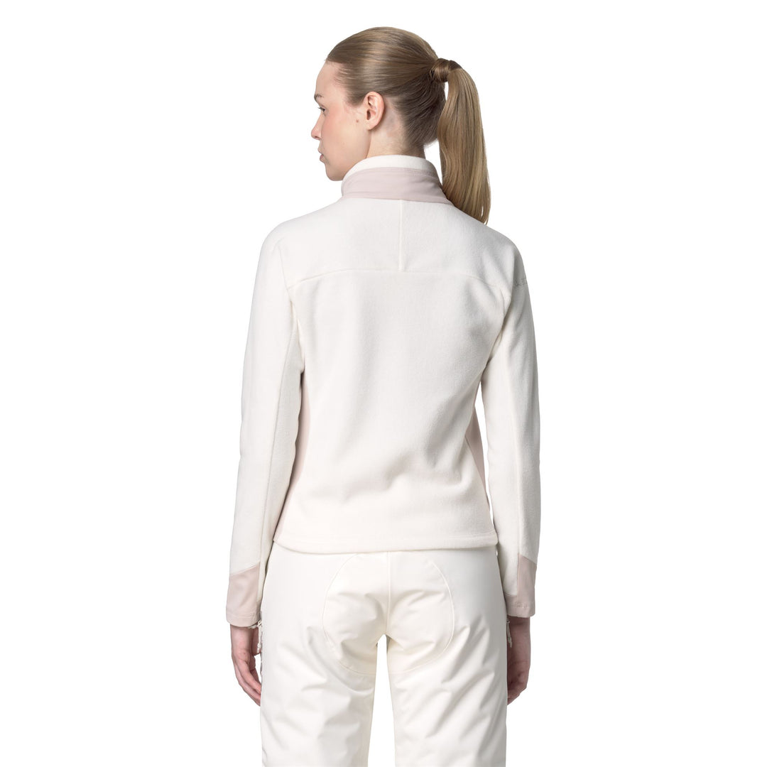 Polaire de ski blanche pour femme, coupe ajustée, avec poches zippées main
