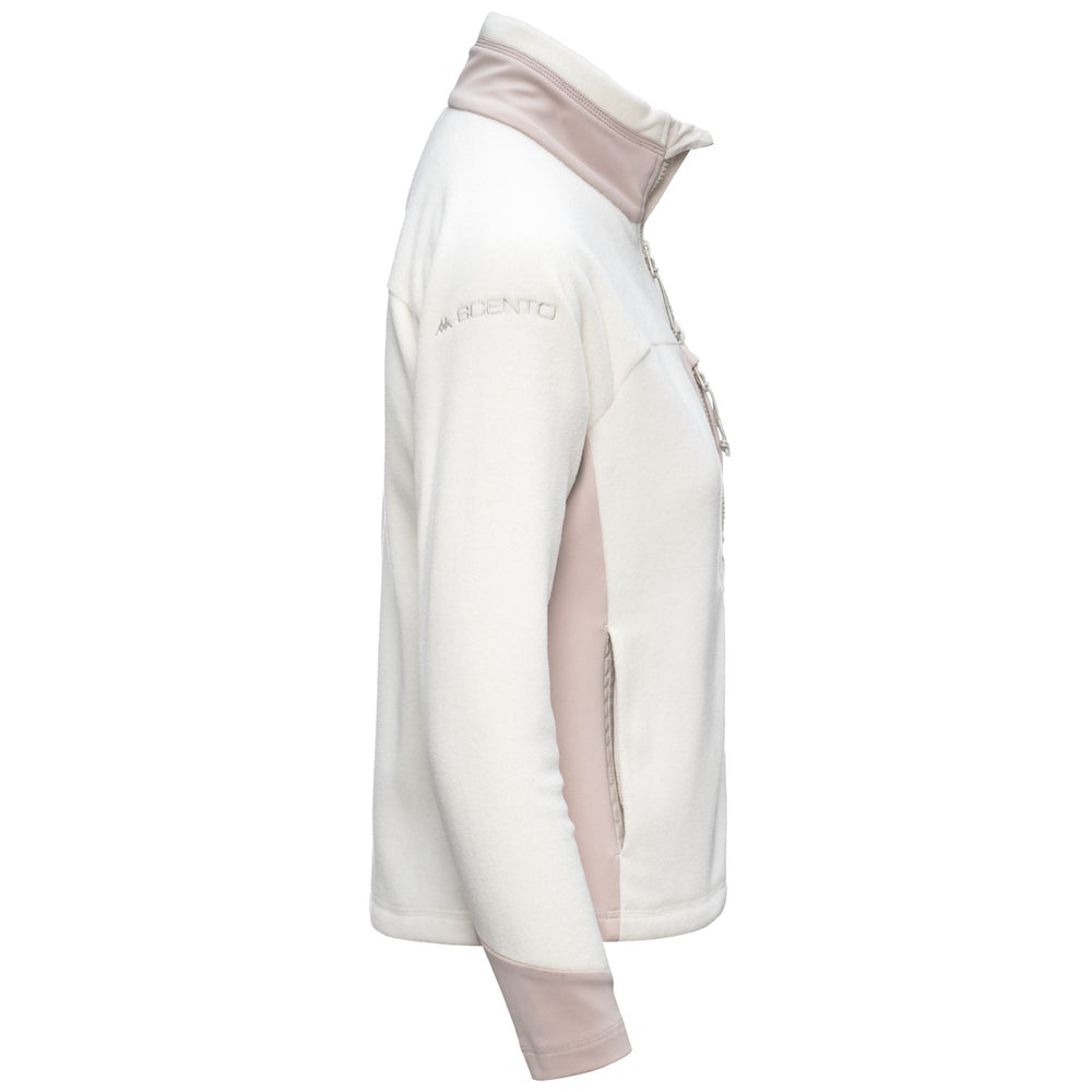 White Women's Slim Fit Fleece Jacket with Zip Pockets 02
