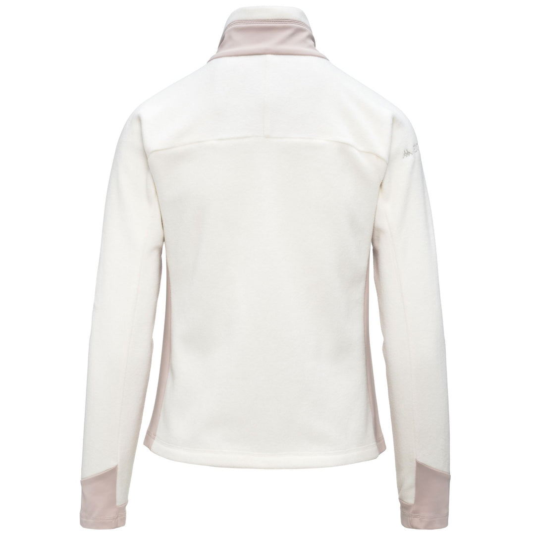 Polaire de ski blanche pour femme, coupe ajustée, avec poches zippées main