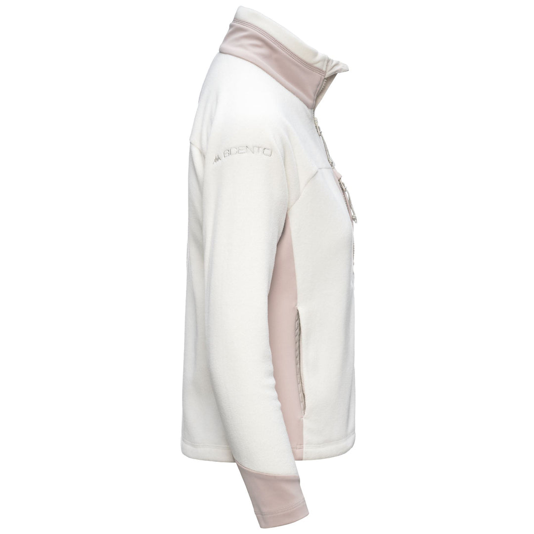 Polaire de ski blanche pour femme, coupe ajustée, avec poches zippées main