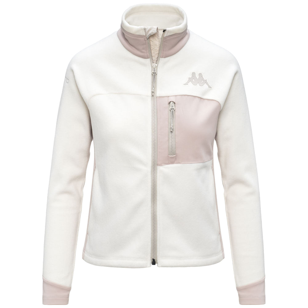 White Women's Slim Fit Fleece Jacket with Zip Pockets 02
