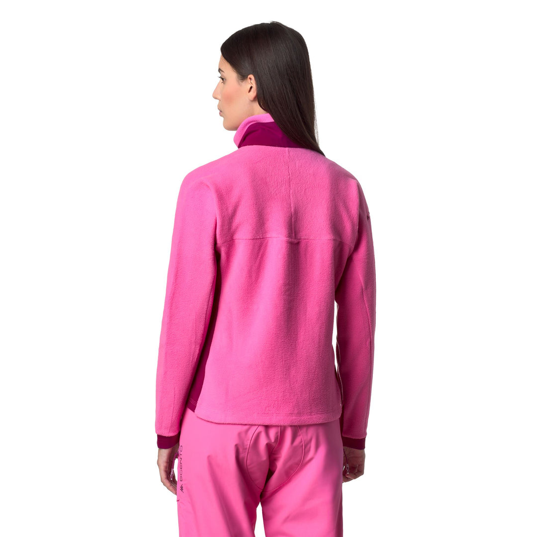 Polaire de ski slim fit fuchsia pour femme avec poches zippées main