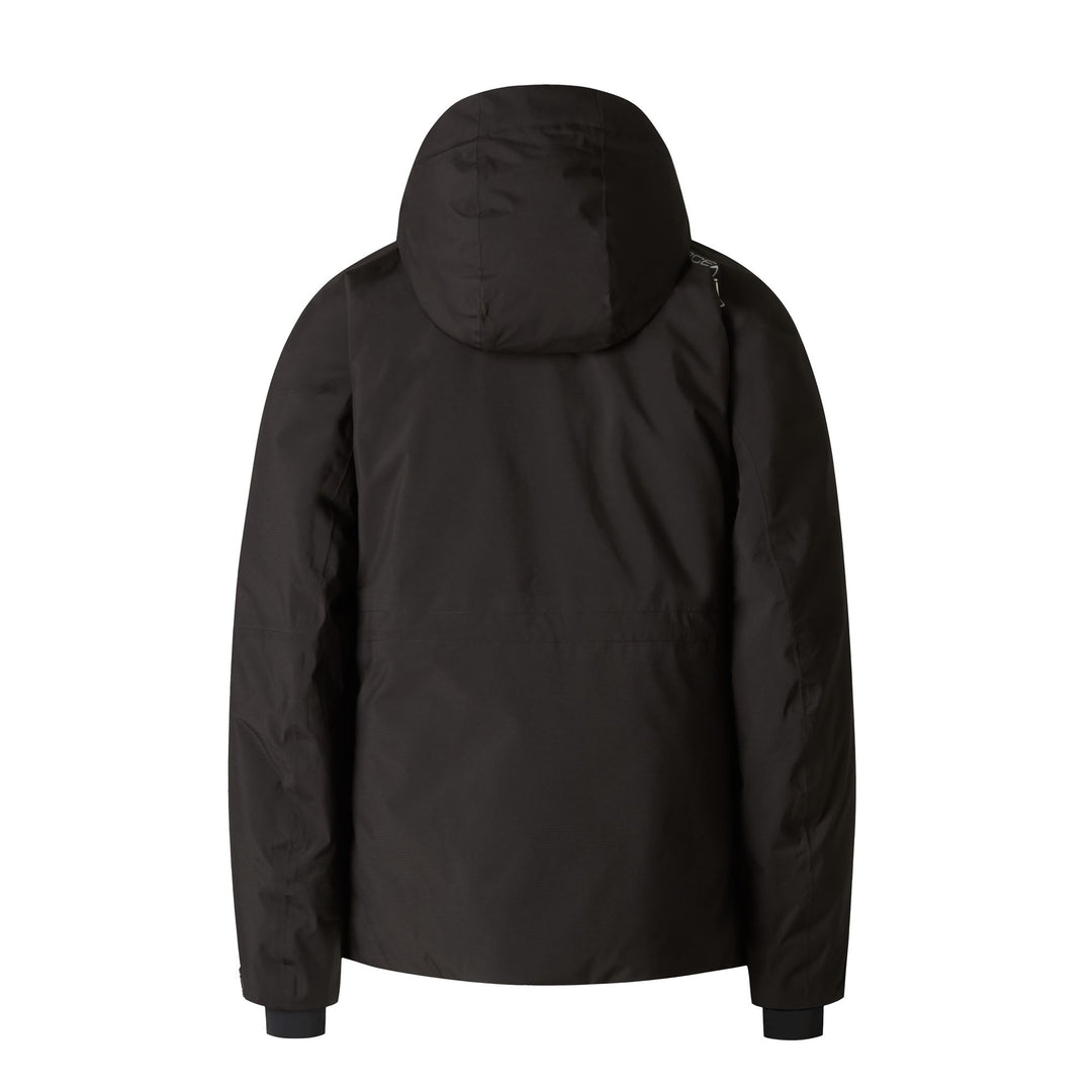 Veste de ski noire isolée pour femme avec protection imperméable main