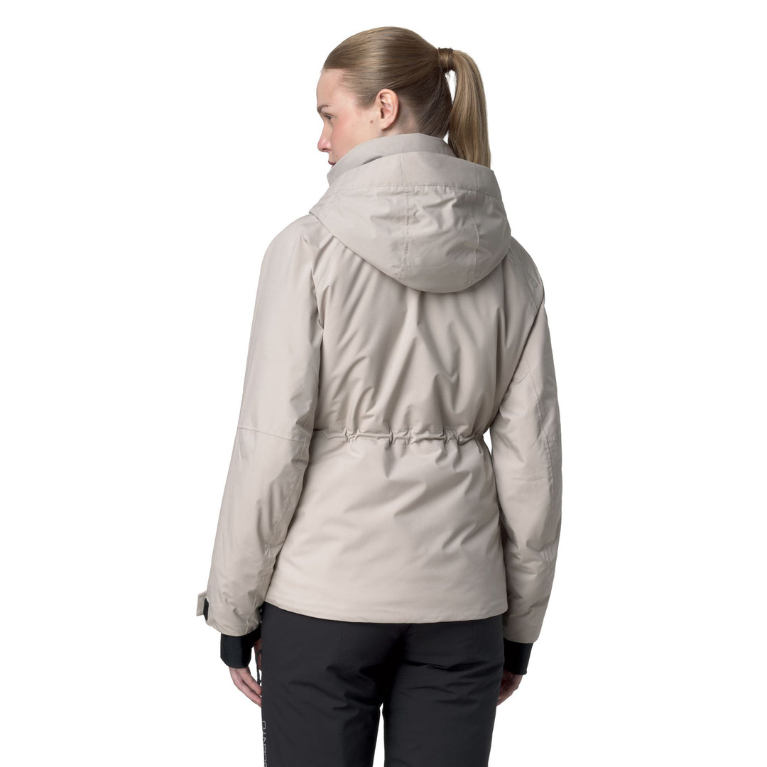 Beige Women's Regular Fit Padded Ski Jacket with Sherpa Lining main