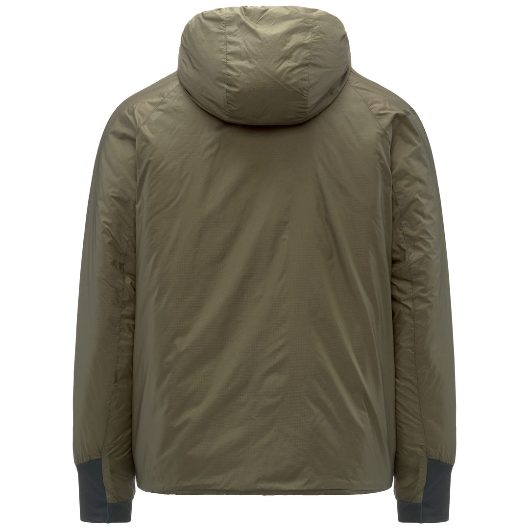 Green Men's Padded Jacket with Hood and Zip Pockets main