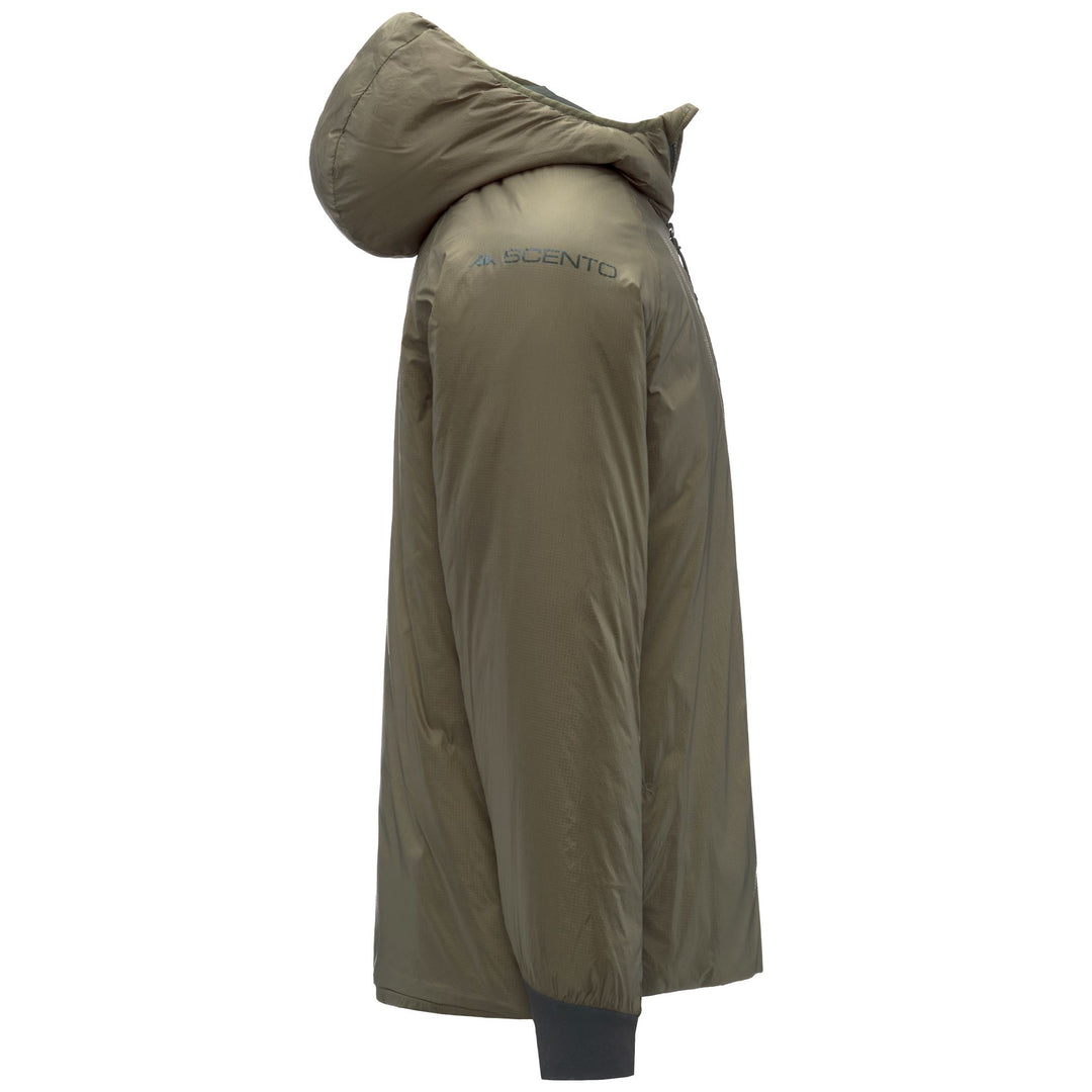Green Men's Padded Jacket with Hood and Zip Pockets main